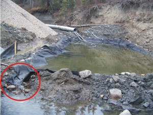 sediment settling pond discharge